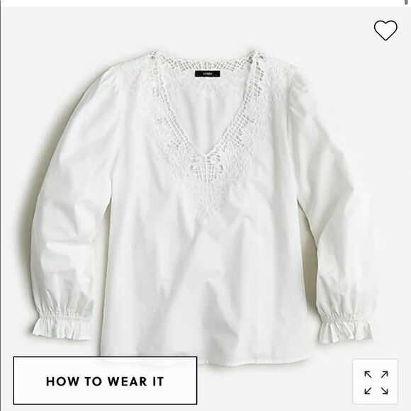 J. Crew Tops - J. Crew V-neck top with eyelet trim*